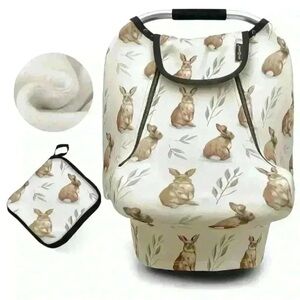 Acrabros Bunny Unisex BabyInfant Car Seat Cover Soft Rabbit Print One Size